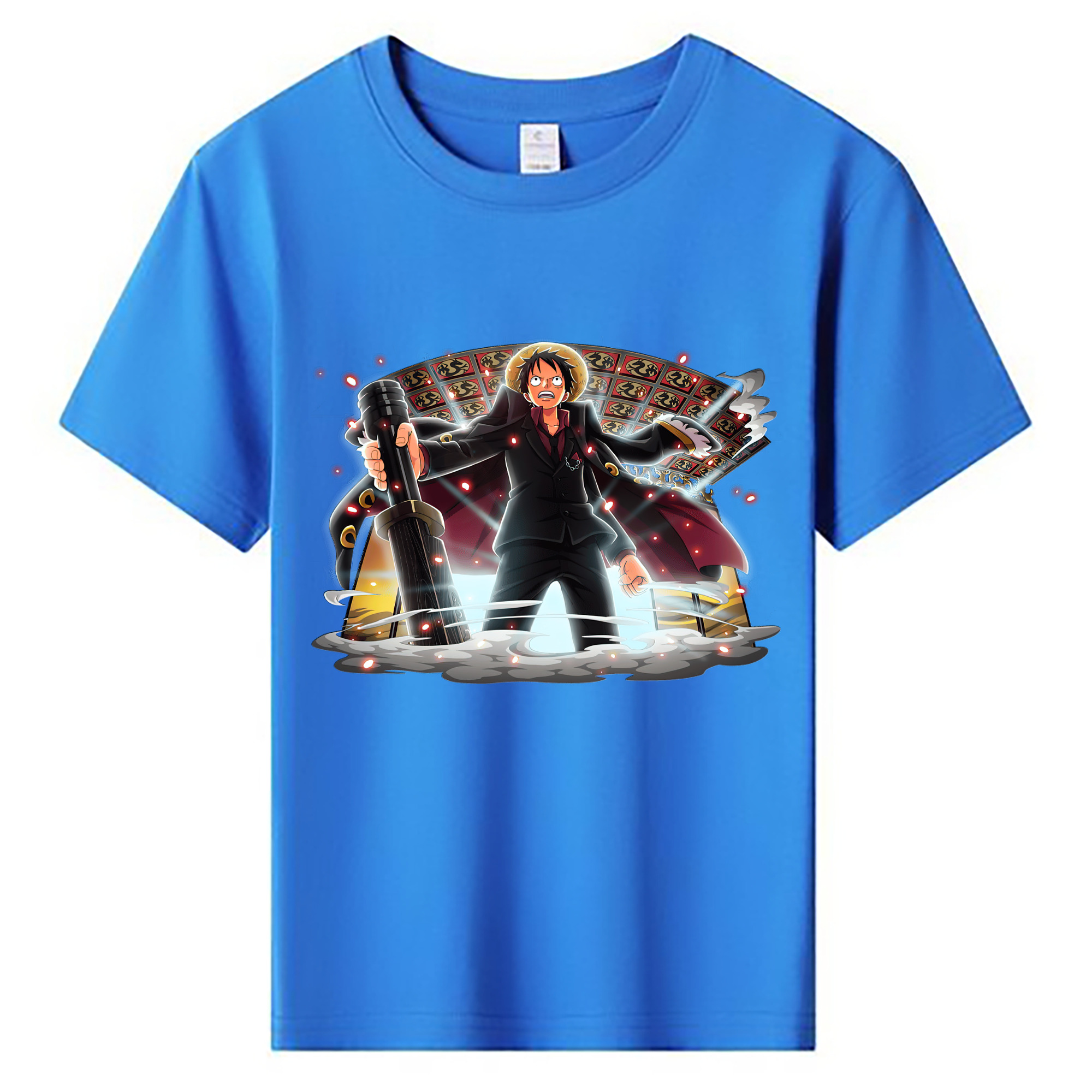（画像用） ワンピース モンキー・D・ルフィ ONE PIECE Monkey D. Luffy 綿100％キッズTシャツ（フロントプリント）